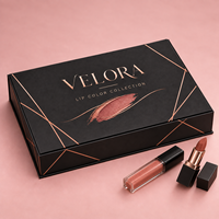 Boîtes d'emballage personnalisées pour gloss à lèvres avec insert en mousse, fermeture magnétique imprimée, boîte cadeau cosmétique pour marques de maquillage, fournisseur d'usine