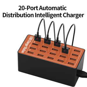Soporte de estación de carga USB de escritorio de 20 puertos con cargador de carga rápida de 80W 16A QC2.0 para teléfono/6/6s/<span class=keywords><strong>7</strong></span> <span class=keywords><strong>Plus</strong></span> y adaptador de teléfono iPad - Product Image 2