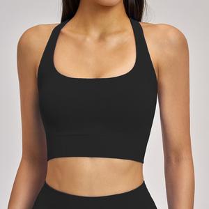 Vêtements de sport sans couture, soutien-gorge de sport à col carré, haut court en tricot côtelé, haut de <span class=keywords><strong>yoga</strong></span> uni <span class=keywords><strong>pour</strong></span> femmes, soutien-gorge de sport <span class=keywords><strong>dos</strong></span> nageur - Product Image 2