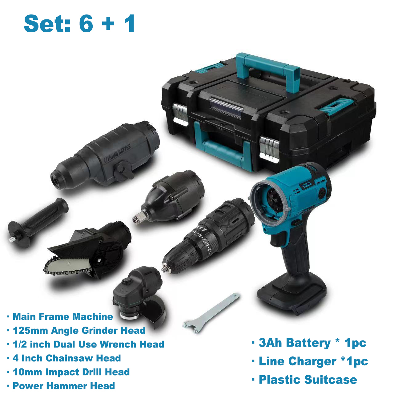 6 + 1 Set, avec 3Ah batterie * 1pc