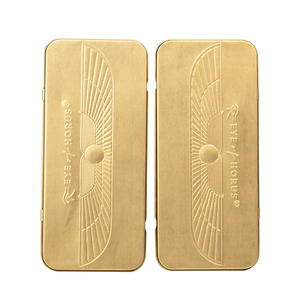 Guangzhou eigene Fabrik benutzer definierte Großhandel Verpackung Zinn Geprägte Kosmetik Werkzeug Verpackung goldene Blechdose <span class=keywords><strong>Solid</strong></span> Gold Square Tin Box - Product Image 4