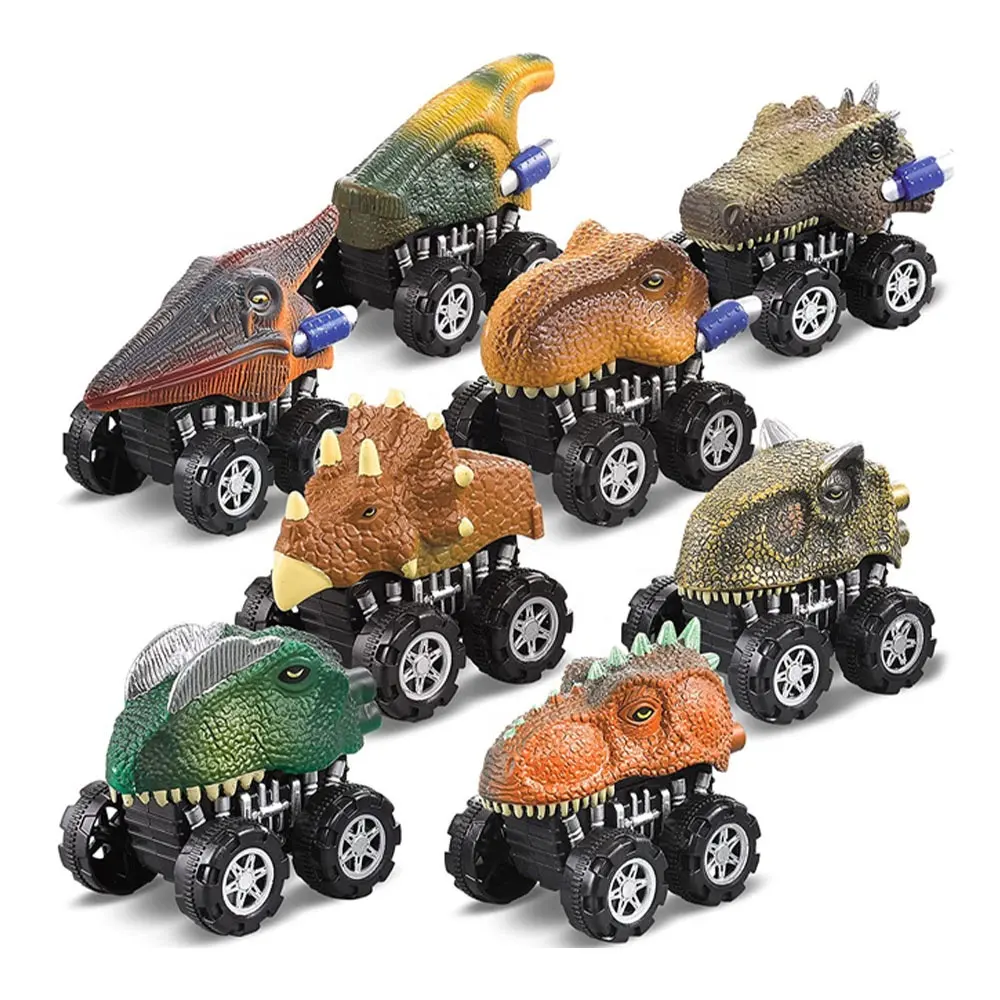 Newest Friction Toy Vehicles Funny Pull Back Dinosaur Kids Toy Car Small Animal 8 Styles Mixed Pull Back Dino Car