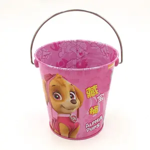 Lovely hot sale custom mini candy tin bucket with metal handle
