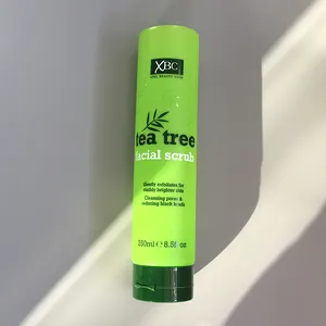 KeWe venta al por mayor tamaño grande 250ml verde respetuoso con el medio ambiente cara exfoliante tubo de plástico embalaje para el cuidado de la piel