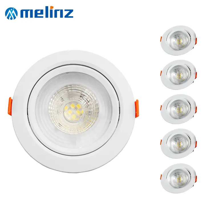 MELINZ Round Square Adjustable Rotation Embedded Down Light 3W 5W 7W 9W 12W LED Spotlight