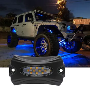 Lampu Batu Led RGB Sistem Pencahayaan Otomatis 12V 24V 6 Pods Lampu Batu Led untuk Jeep Wrangler Aksesori Jk