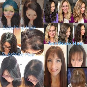 <span class=keywords><strong>Filet</strong></span> à poisson de qualité supérieure avec topper de cheveux humains pu, perruque européenne vierge, couleur marron, résille, microline, toupet pour femme - Product Image 5