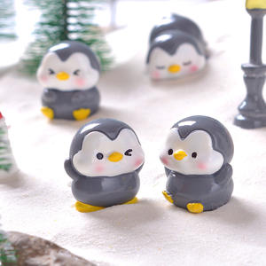 Nouveau dessin animé <span class=keywords><strong>gris</strong></span> micro paysage jardinage ornements en pot mignon amusant pingouin bricolage petits accessoires résine artisanat - Product Image 3