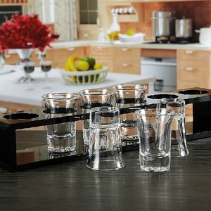 Commercio all'ingrosso a buon mercato 1oz vetro spirito personalizzato normale bianco bicchierino di vetro <span class=keywords><strong>vodka</strong></span> mini <span class=keywords><strong>bicchieri</strong></span> di vino con vassoio - Product Image 2