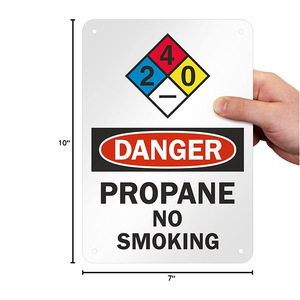 علامة تحذير أمان عالية الوضوح متوافقة مع NFPA ، علامة خطر البروبان ، علامة عدم التدخين - Product Image 3