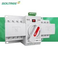Interruptor de Transferencia Automática (ATS) de 4 Polos, 63A, 100A, 125A, Trifásico, Conmutador de Doble Alimentación, Generador de Respaldo, CA 380V 400V