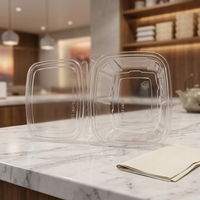Contenants alimentaires hermétiques empilables en plastique transparent pour la préparation des repas et les supermarchés