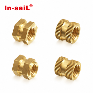 Bujes Roscados de Latón DIN 16903 Tipo A-B-C-D, Insertos Roscados Antirrotación, Tuercas de Inserción a Presión para Piezas Moldeadas de Plástico para Automoción - Product Image 1
