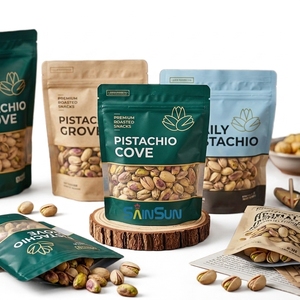 <b>Clear</b> Window Resealable Zipper Pistachio Dried Fruit Roasted Nuts Crisp Candy Packaging Bag - Product Image 1