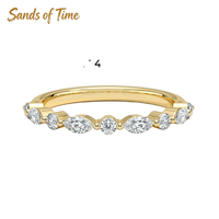 Anillo Abierto de Moissanita para Mujer, Plata de Ley 925, Chapado en Oro de 9K, Dos Piedras, Joyería de Moda, Venta al por Mayor de Fábrica Personalizada