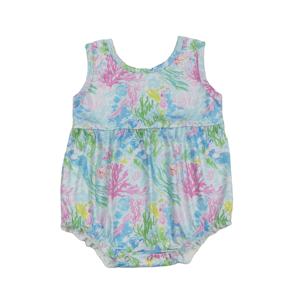 Combinaison à bulles pour bébé fille RTS Summer Marine Coral Shells Print, 95% coton et élasthanne, vêtements décontractés pour nouveau-nés - Product Image 1
