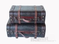 Coffret de rangement mini écologique poli, valise cadeau, coffre de voyage classique en contreplaqué marron antique, recyclable