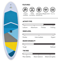 Planche de paddle SUP en mousse EPS haute performance, coque ASA en plastique rigide, prix usine Ridgeside, personnalisable