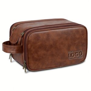 Premium Leather Toiletry <b>Bag</b> for Men - Large Capacity Travel Organizer for Business & Gifts - Product Image 1