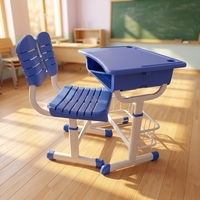 Ensemble table et chaise d'étude pour enfants réglables en hauteur, écologiques, ergonomiques, mobilier scolaire pour les salles de classe du primaire