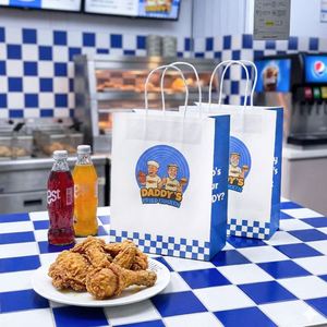 Customized Logo Eco-Friendly Biodegradable Recyclable Disposable Burger Fried Chicken Restaurant Fast Food Kraft Paper Bag - Product Image 1