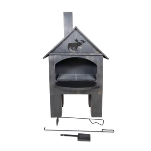 Braciere a Carbone per Campeggio all'Aperto, Griglia BBQ in Acciaio a Forma di Casa con Rivestimento in Polvere - Product Image 1
