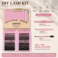 Extensions de cils synthétiques D Curl en grappes, style Manga Fairy, effilées et segmentées, faites à la main, réutilisables, kit d'extension de cils DQL