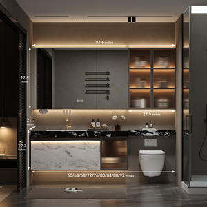 Meuble-lavabo <span class=keywords><strong>de</strong></span> <span class=keywords><strong>salle</strong></span> <span class=keywords><strong>de</strong></span> <span class=keywords><strong>bain</strong></span> <span class=keywords><strong>de</strong></span> style minimaliste classique avec lavabo simple, armoire <span class=keywords><strong>de</strong></span> rangement avec <span class=keywords><strong>miroir</strong></span> intelligent pour salles <span class=keywords><strong>de</strong></span> <span class=keywords><strong>bain</strong></span> minimalistes - Product Image 6