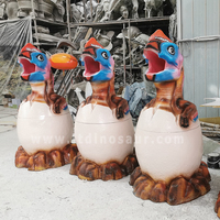 Personnaliser la poubelle de dinosaure en fibre de verre mignonne et étanche poubelle pour parc d'attractions en plein air