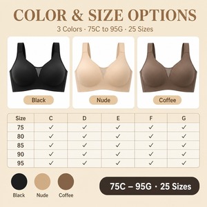 <span class=keywords><strong>Reggiseno</strong></span> senza cuciture da donna taglie forti, a coppa intera, con coppa modellata sottile, spalline larghe imbottite lisce, in rete Gore, <span class=keywords><strong>4</strong></span>-5 fili, all'ingrosso - Product Image 3
