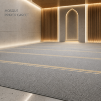 Tapis de prière gris minimaliste moderne pour mosquée, sur mesure, en laine de 6 mm, 12 mm, 15 mm pour la salle de prière du Masjid