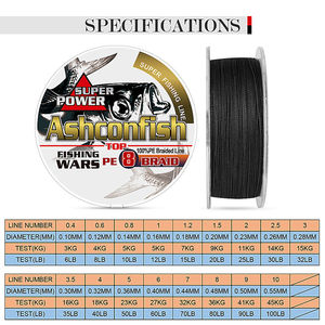 Ashconfish-cable de pe superfuerte de 8 hebras, aparejo de pesca de 100m, 300m, 130 m, 150, 200, 250, 300LB - Product Image 2