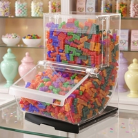 ECOBOX Bacs de rangement en plastique avec pelle pour épices, bonbons, sucettes, chocolat et bonbons gélifiés, pour présentation en libre-service en magasin
