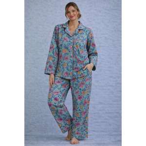 Ensemble de pyjama floral doux, léger et respirant, vêtements de nuit confortables, vêtements décontractés pour la maison, ensemble deux pièces - Product Image 1