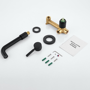 Matt Black Single-Handle Basin Mixer Wall-Mounted Thermostatic Faucet with Hot & Cold Water Supply Modern Design Brass Faucet - Product Image 5