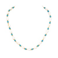Collier ras du cou tendance décontracté de style marin, chaîne simple, vert printemps, perles, bijoux