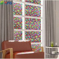 Film Dekoratif Kaca Bunga Buram Tahan Air PVC 3D Modern, Film Pewarna Jendela Putih yang Dapat Dilepas, Desain Wallpaper
