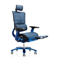 Chaise de jeu ergonomique de course sportive bleue de haute qualité JNS-809L avec repose-pieds