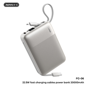 FC-06 20000mAh Power Bank 22.5W Fast Charge Built-in <b>C</b>/L <b>Cables</b> Mini & Travel-Friendly Banks FC-06 Includes Braided <b>Type</b>-<b>C</b> and L - Product Image 3