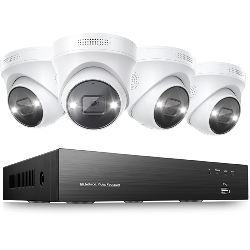 4K 8 채널 8MP 보안 돔 카메라 시스템 야외 홈 PoE NVR 키트 Cctv IP 카메라 감시 보안 카메라 시스템