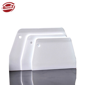 Bakest White Plastic Fondant Dough Cutter Smooth Bowl Silicone Pastry Dough Plastic Scraper