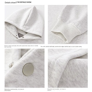 Fabricants de vêtements personnalisés automne et printemps 360g sweat à capuche à manches longues simple avec blocage de couleur pour hommes et femmes - Product Image 5