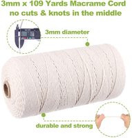 Gros mur décoratif Bricolage Fait À La Main 3mm doux cordon macramé coton corde macramé kit