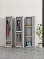 Armoire en acier autoportante, casier de rangement en métal avec étagères et serrure pour dortoir, appartement, maison