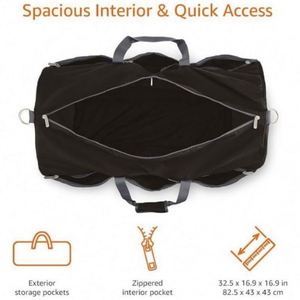 <b>Extra</b> <b>Large</b> Nylon Duffel Bag Lightweight Foldable Black Travel Luggage Bag with Custom <b>Printed</b> Logo - Product Image 4