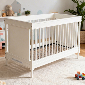 Multifunctional White <strong>Europe</strong> Girls Adjustable Height Sleeping Cot Wooden Bed <strong>Crib</strong> for Newborn 0-3 Years - Product Image 4