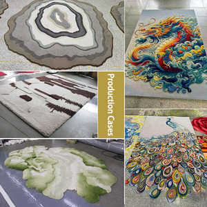 Tapis en laine HJ Premium, moderne, artistique, abstrait, en agate, de forme irrégulière, fait main, texturé 3D, écologique, insonorisant, pour la maison - Product Image 5