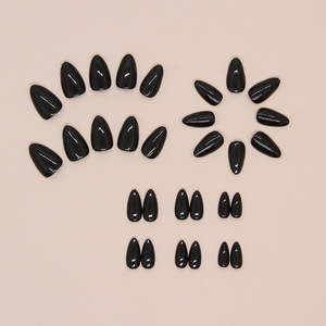 <span class=keywords><strong>Uñas</strong></span> Postizas Hechas a Mano de Alta Calidad, Forma de Almendra Negra, Línea Francesa, Nuevo Diseño Acrílico, Producto de Arte de <span class=keywords><strong>Uñas</strong></span> para Damas - Product Image 3
