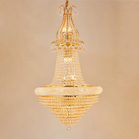 Lustre en cristal de luxe moderne traditionnel grande lampe suspendue royale pour Villa hall d'hôtel lustre d'escalier Design doré