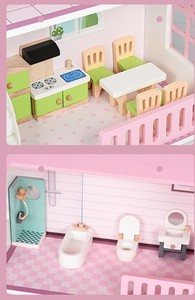 Maison de poupée miniature en bois à faire soi-même, kit de meubles pour maison de poupée, échelle 1:24, jouets créatifs pour maison de poupée, modèle d'appartement nordique - Product Image 4